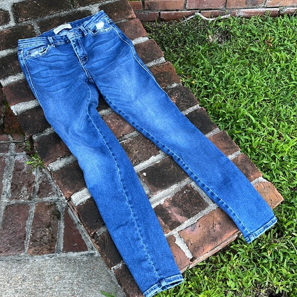 Flying monkey distressed mid-rise skinny blue jeans size 29 - Picture 4 of 6